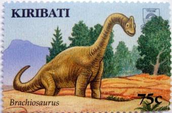 Timbre représentant un brachiosaurus (Sauropode) 