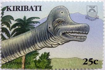 Timbre représentant un ultrasaurus (Sauropode) 