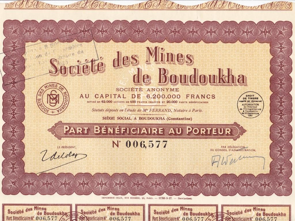 Société des Mines de Boudoukha (Constantine)